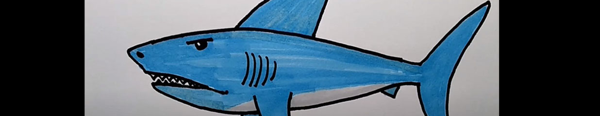 Cara Menggambar Ikan Hiu untuk Anak-Anak (Ayo Menggambar)