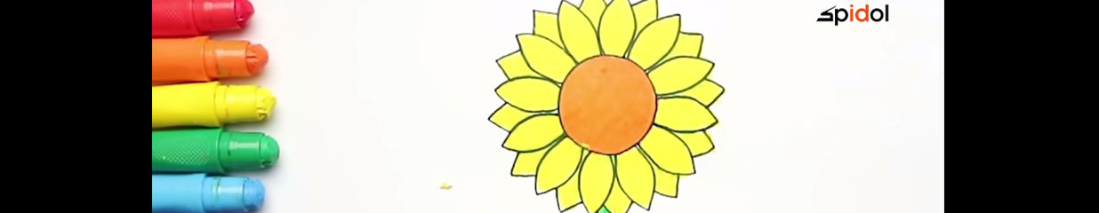 Cara Menggambar Bunga Matahari Yang Mudah (Spidol)